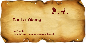 Maria Abony névjegykártya